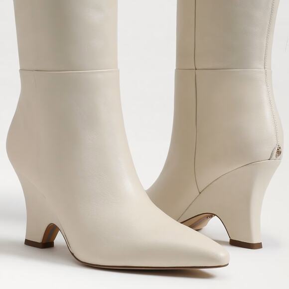 NEW Sam Edelman Vance Knee High Boots Women's 5 Ivory Cream - Picture 2 of 10